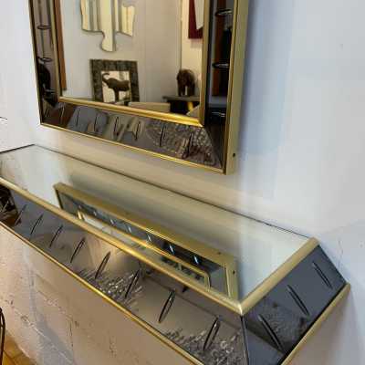 console mirror glass brass crystal art fontana arte italy 1950 1960