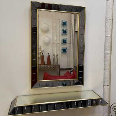 console mirror glass brass crystal art fontana arte italy 1950 1960