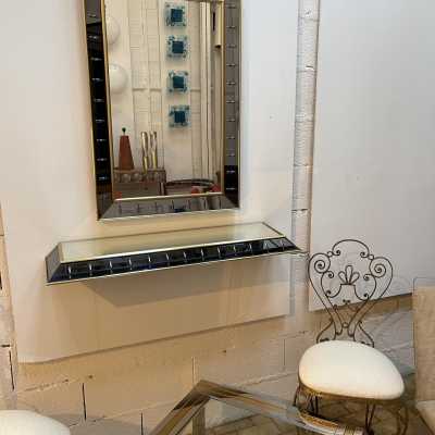 console mirror glass brass crystal art fontana arte italy 1950 1960