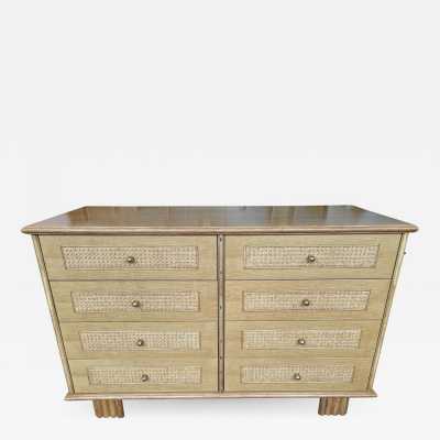 chest of drawers wood cane brass gervasoni italy 1970