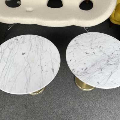 end table brass marble knoll italy 1970