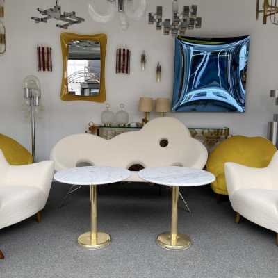 end table brass marble knoll italy 1970