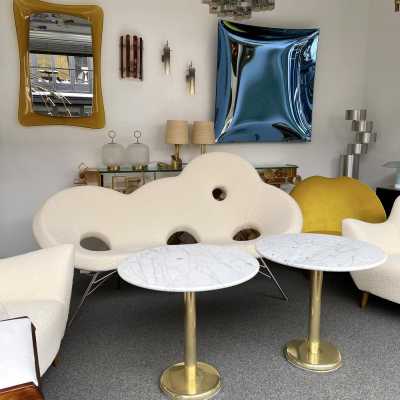end table brass marble knoll italy 1970