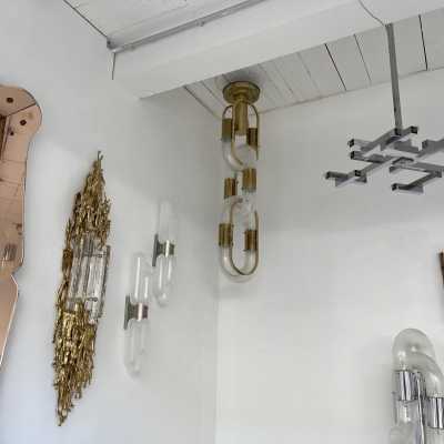 chain chandelier aldo carlo nason mazzega brass murano glass italy 1970