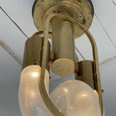 chain chandelier aldo carlo nason mazzega brass murano glass italy 1970