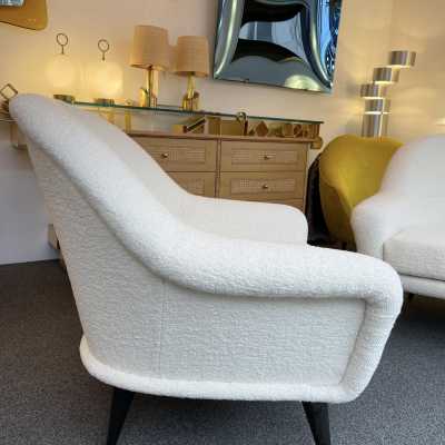armchairs pair looped fabrics charles ramos france 1950