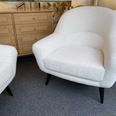 armchairs pair looped fabrics charles ramos france 1950