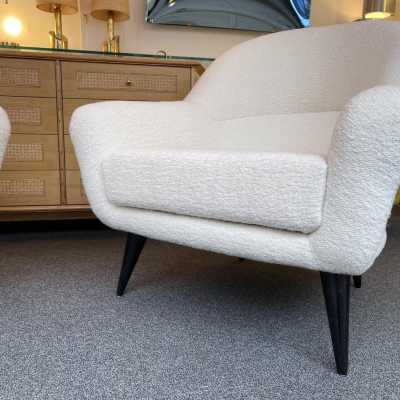 armchairs pair looped fabrics charles ramos france 1950