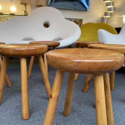 wooden stools charlotte perriand les arcs france 1960