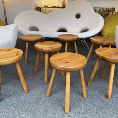wooden stools charlotte perriand les arcs france 1960