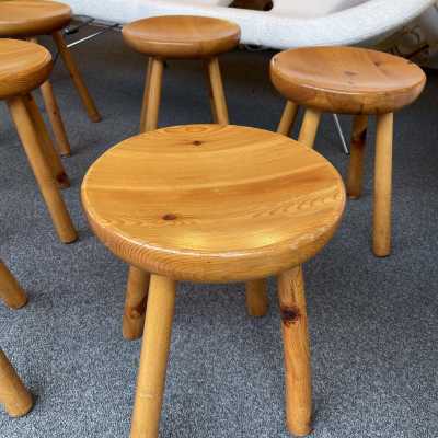 wooden stools charlotte perriand les arcs france 1960