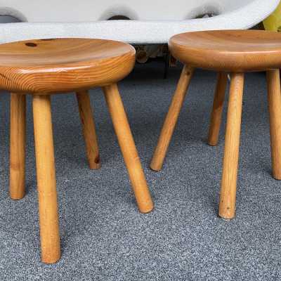wooden stools charlotte perriand les arcs france 1960
