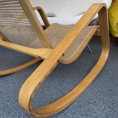 rocking chair wood canning luigi crassevig italy 1970