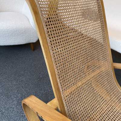 rocking chair wood canning luigi crassevig italy 1970