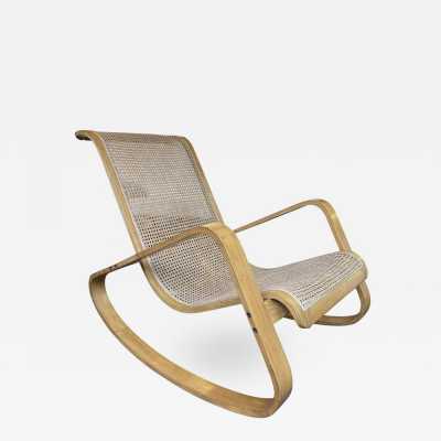 rocking chair wood canning luigi crassevig italy 1970