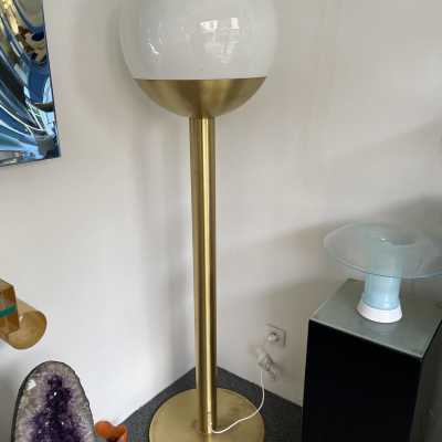 opaline brass floor lamp pia guidetti crippa luci italy 1970