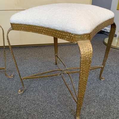 wrought iron stools gold leaf pier luigi colli 1950