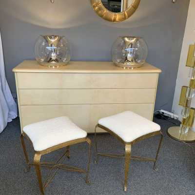 wrought iron stools gold leaf pier luigi colli 1950