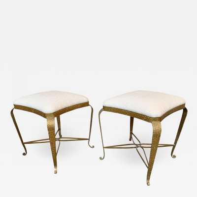 wrought iron stools gold leaf pier luigi colli 1950