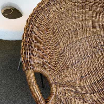 rattan armchairs pair roberto mango italy 1950