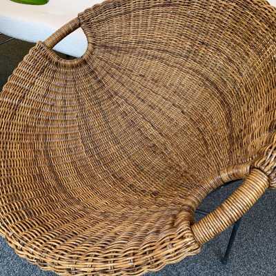 rattan armchairs pair roberto mango italy 1950