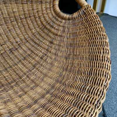 rattan armchairs pair roberto mango italy 1950