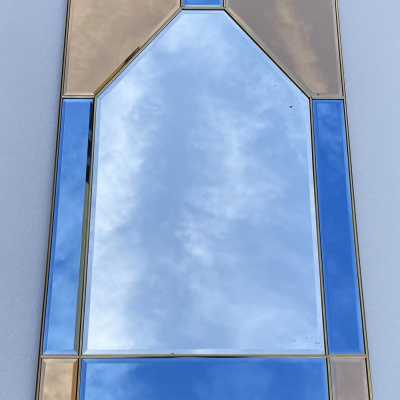 mirror glazing bead brass memphis italy 1970 1980