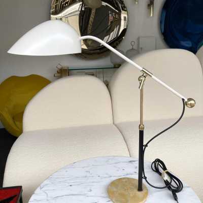lamps pair 5023 metal brass angelo brotto esperia italy 1950