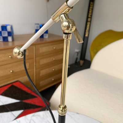 lamps pair 5023 metal brass angelo brotto esperia italy 1950
