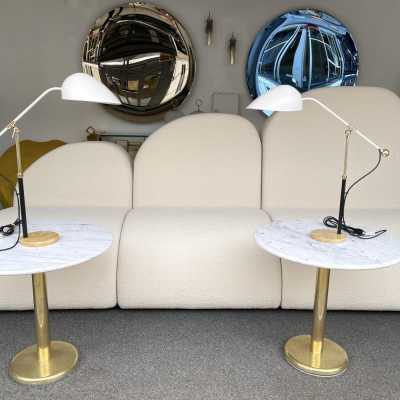 lamps pair 5023 metal brass angelo brotto esperia italy 1950