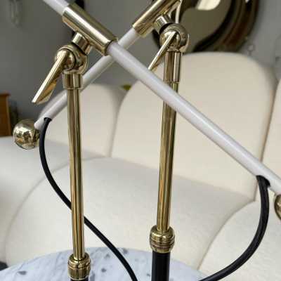 lamps pair 5023 metal brass angelo brotto esperia italy 1950