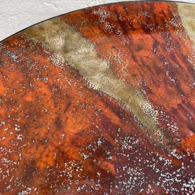 coffee table ceramic terracotta enamelled metal G Olivier Swiss 1950 1960