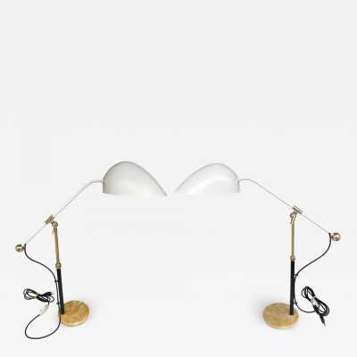 lamps pair 5023 metal brass angelo brotto esperia italy 1950