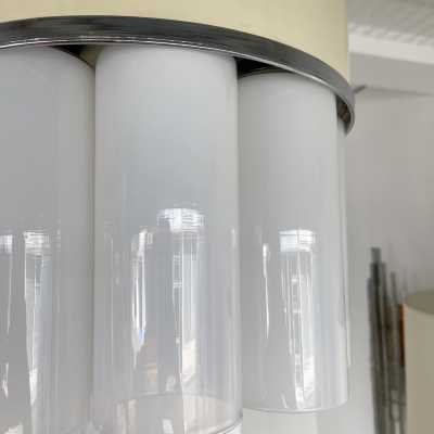 chandelier metal lacquer murano glass arteluce italy 1960 1970