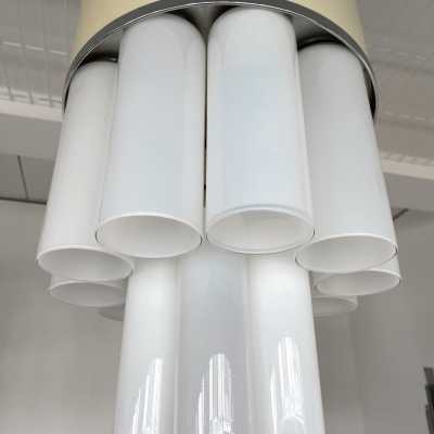 chandelier metal lacquer murano glass arteluce italy 1960 1970