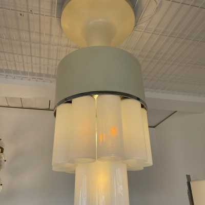 chandelier metal lacquer murano glass arteluce italy 1960 1970