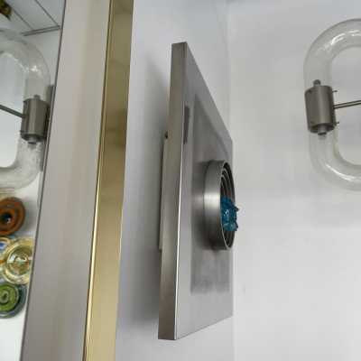stainless steel pair wall lights angelo brotto esperia italy 1970