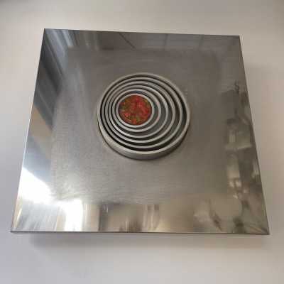 stainless steel pair wall lights angelo brotto esperia italy 1970