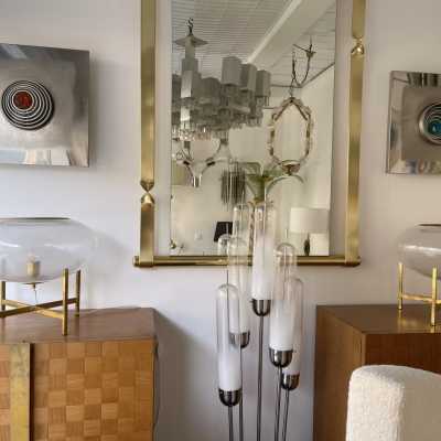 stainless steel pair wall lights angelo brotto esperia italy 1970