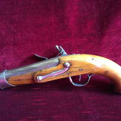 Iron fittings, bronze basin, walnut pistol grip