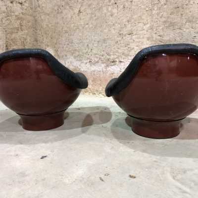 Leather armchairs