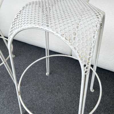 Enamelled perforated metal bar stools mathieu matégot maurizio tempestini italy 1950