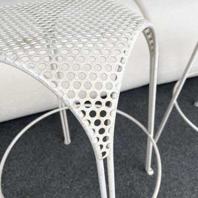 Enamelled perforated metal bar stools mathieu matégot maurizio tempestini italy 1950