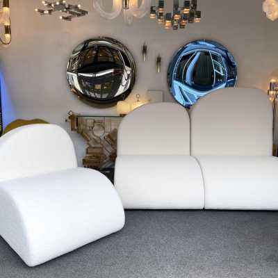 modular sofa in looped fabrics italy 1980 Fabrizio Boldrini and Ettore Lariani