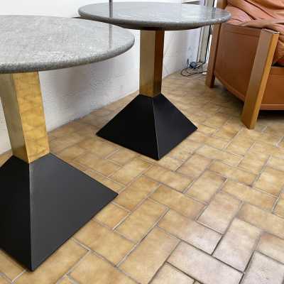 Ends of sofa tables granite brass metal lacquer memphis italy 1980