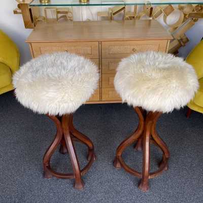 sheep wood stool Italy 1960 1970