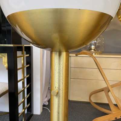 Brass and opaline P428 floor lamp by Pia Guidetti Crippa for LUCI. Italy 1970