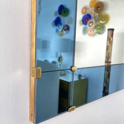 blue mirror crystal art fontana arte italy 1960 1950