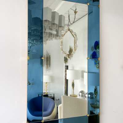 blue mirror crystal art fontana arte italy 1960 1950