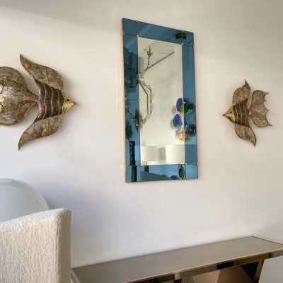 blue mirror crystal art fontana arte italy 1960 1950